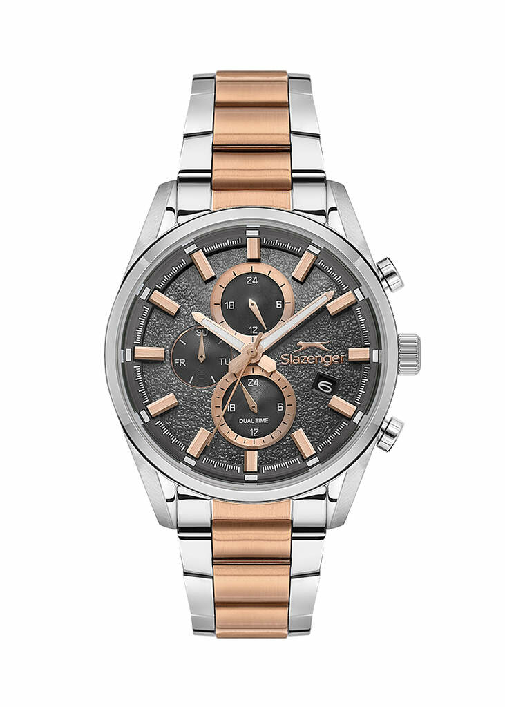 Slazenger SL.09.2515.2.04 Quartz Çelik Rose/Gri Füme Kadran 42 Mm Erkek Kol Saati