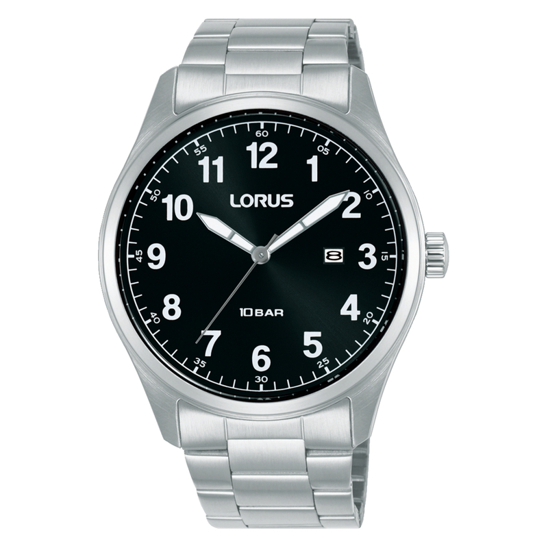 Lorus RH971SX9 Quartz Çelik Gri Siyah Kadran 10 Atm 42 Mm Erkek Kol Saati