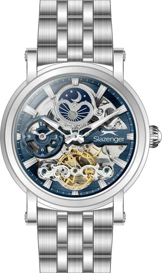 Slazenger SL.09.2611.1.390 Otomatik Çelik Gri Lacivert Kadran 46 Mm Erkek Kol Saati