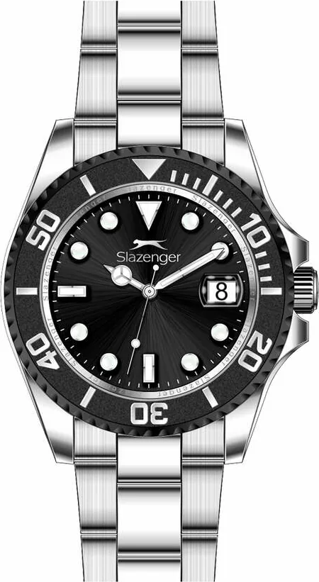 Slazenger  SL.09.2517.1.03 Quartz Çelik Gri Siyah Kadran 45 Mm Erkek Kol Saati