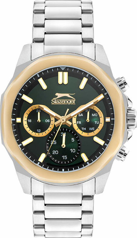 Slazenger SL.09.2388.2.02 Quartz Çelik Gri Yeşil Kadran 44 Mm Erkek Kol Saati