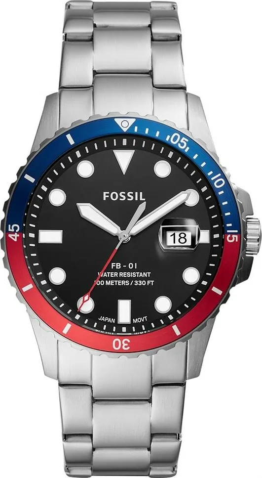 Fossil FFS5657 Quartz Çelik Gri Siyah Kadran 42 Mm Erkek Kol Saati