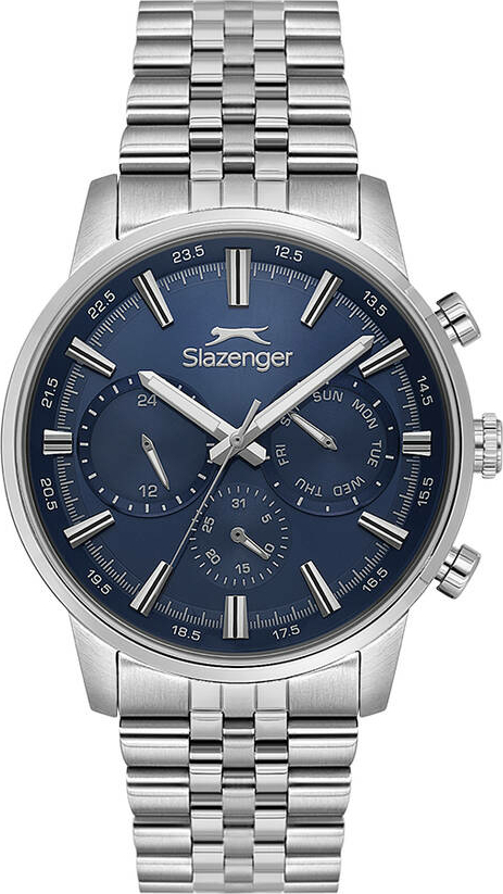 Slazenger SL.09.2453.2.03 Quartz Çelik Gri Lacivert Kadran 10 Atm 46 Mm Erkek Kol Saati