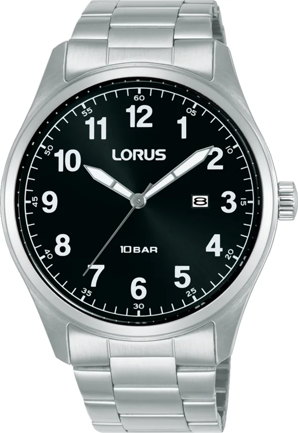 Lorus RH971SX9 Quartz Çelik Gri Siyah Kadran 10 Atm 42 Mm Erkek Kol Saati