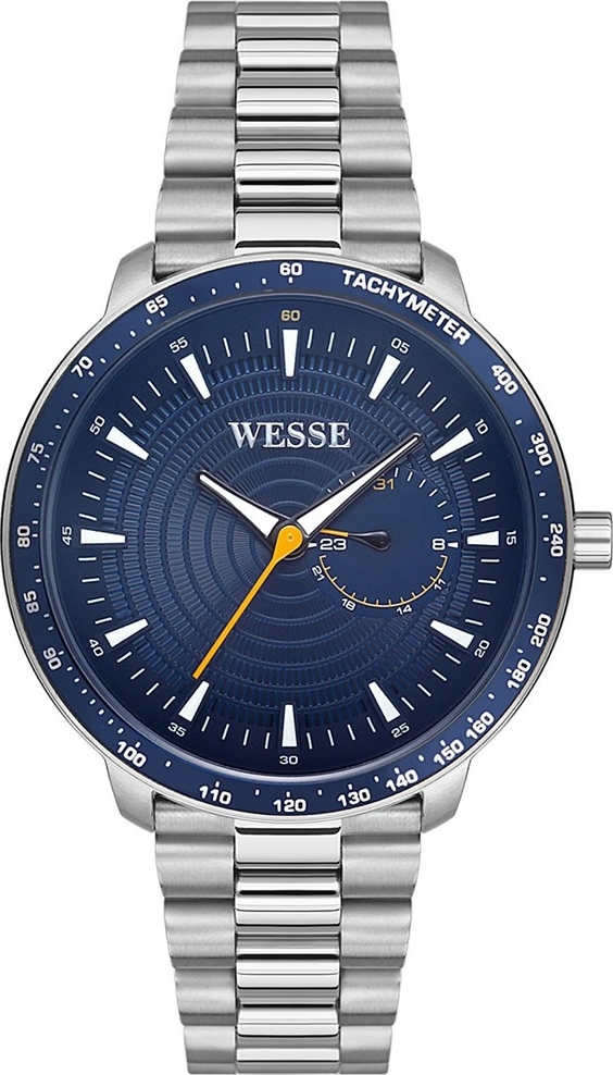 Wesse WWG207903 Quartz Çelik Gri Mavi Kadran 43 Mm Erkek Kol Saati