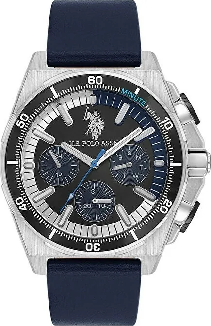 U.s. Polo Assn. USPA1092-02 Quartz Deri Lacivert 44 Mm Erkek Kol Saati