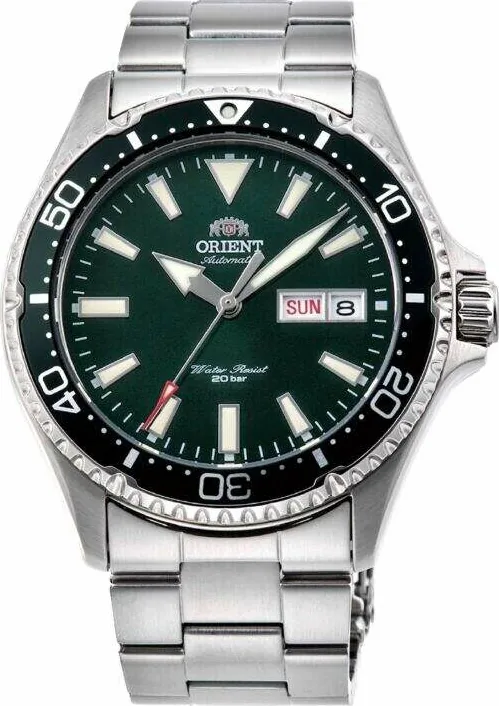 Orient RA-AA0004E39B Kurmalı Otomatik Çelik Gri Yeşil Kadran 20 Atm 42 Mm Erkek Kol Saati
