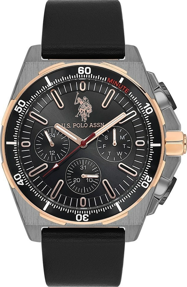 U.s. Polo Assn. USPA1092-03 Quartz Deri Siyah 44 Mm Erkek Kol Saati