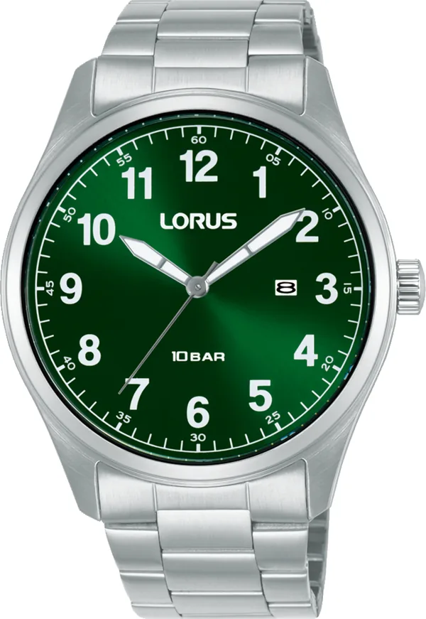 Lorus RH975SX9 Quartz Çelik Gri Yeşil Kadran 10 Atm 42 Mm Erkek Kol Saati