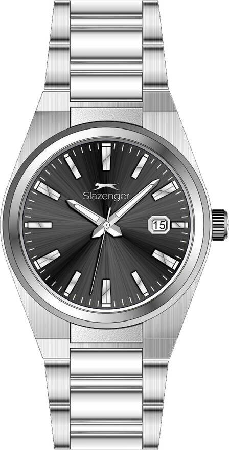 Slazenger SL.09.2610.1.350 Quartz Çelik Gri Siyah Kadran 38 Mm Erkek Kol Saati