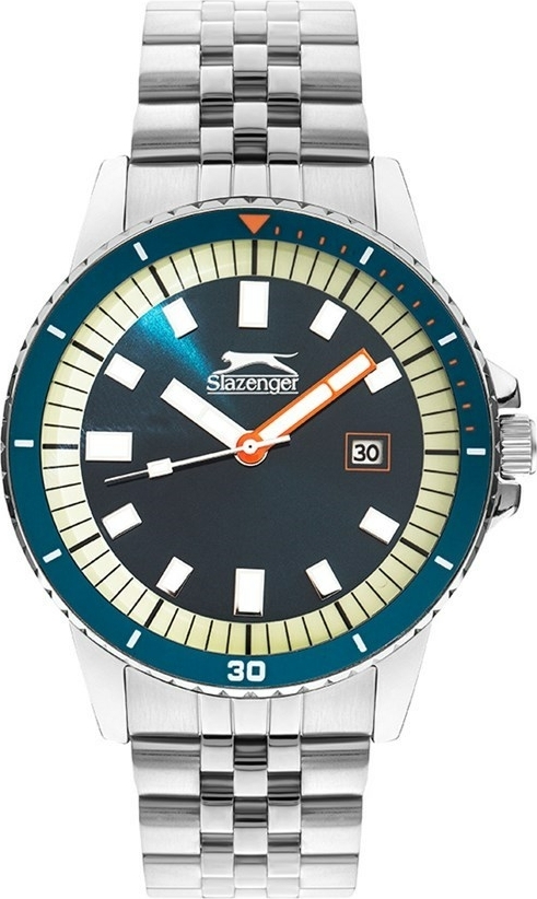 Slazenger SL.09.2205.1.02 Quartz Çelik Gri Yeşil Kadran 45 Mm Erkek Kol Saati
