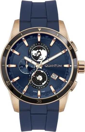Quantum ADG991.499 Quartz Silikon Lacivert 46 Mm Erkek Saat