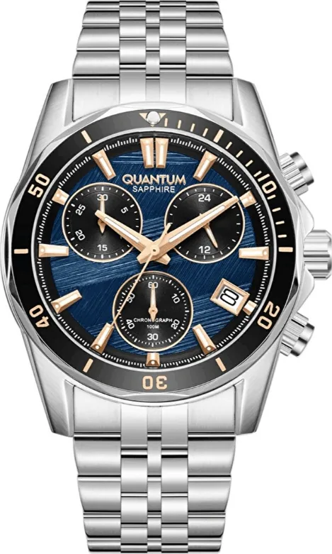 Quantum PWG1234B.590 Quartz Çelik Gri Safir 10 Atm 42 Mm Erkek Kol Saati